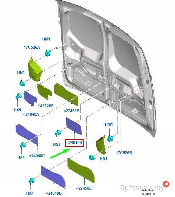 FORD TOURNEO CONNECT MK1 16 OSŁONA PANEL DRZWI