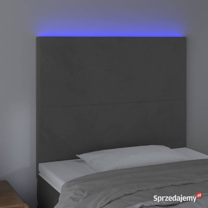 Zagłówek do łóżka z LED ciemnoszary 100x5x118128 mazowieckie Warszawa