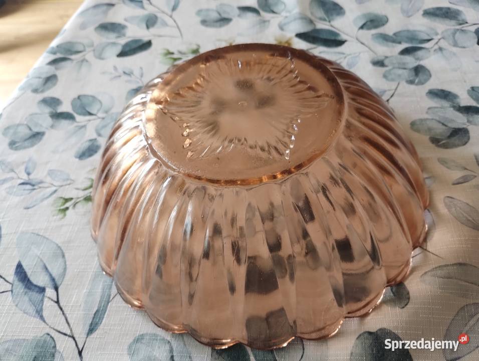 PRL salaterka rozalinowa art deco duża Łódź