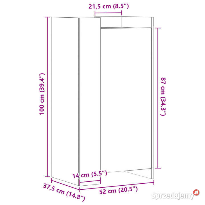 Szafka na buty biała 52x375x100 materiał Warszawa