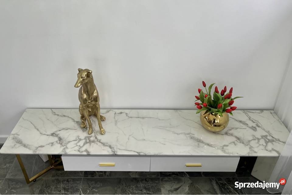 Szafka RTV złota Italiano Glamour Premium z RTV Golkowice