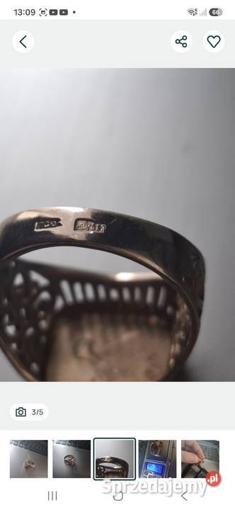 Sygnet męski 583 złoty 21mm Głogówek