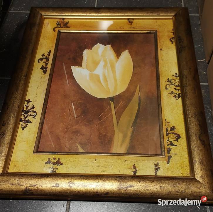 Obraz w drewnianej ramie retro vintage Warszawa