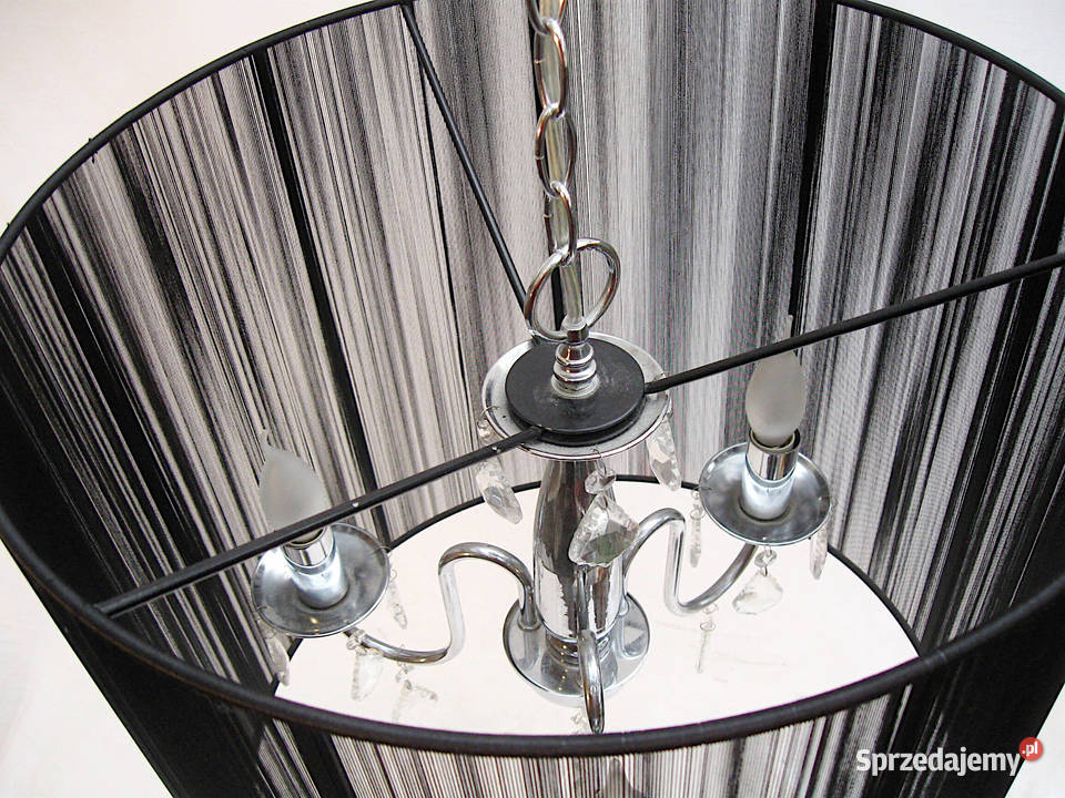 Lampa wisząca Czarna kryształki III czarny Szczecinek sprzedam