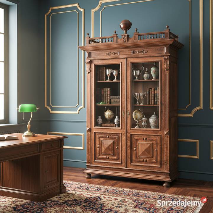 Dębowa WITRYNA eklektyczna DEKOR ażurowa 52cm Kalisz