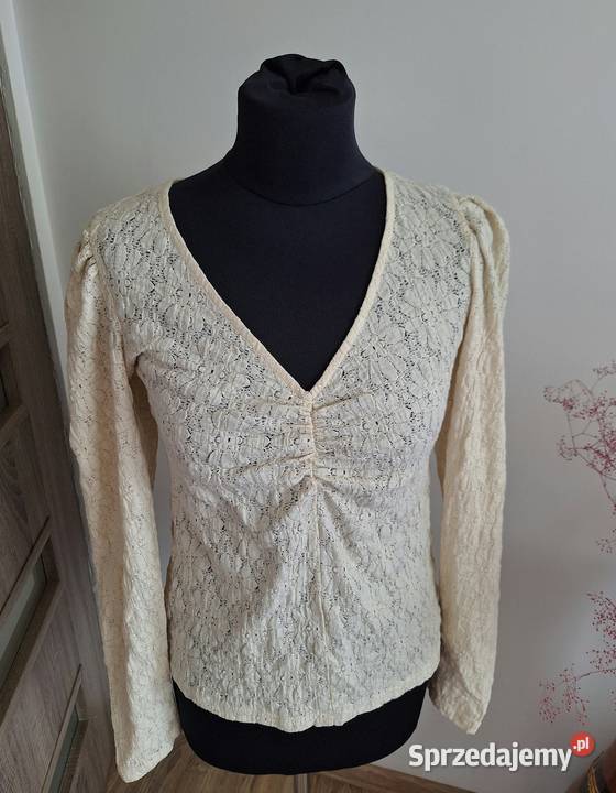Ażurowa koronkowa bluzka z długim rękawem Rozmiar 36(S) małopolskie Kraków