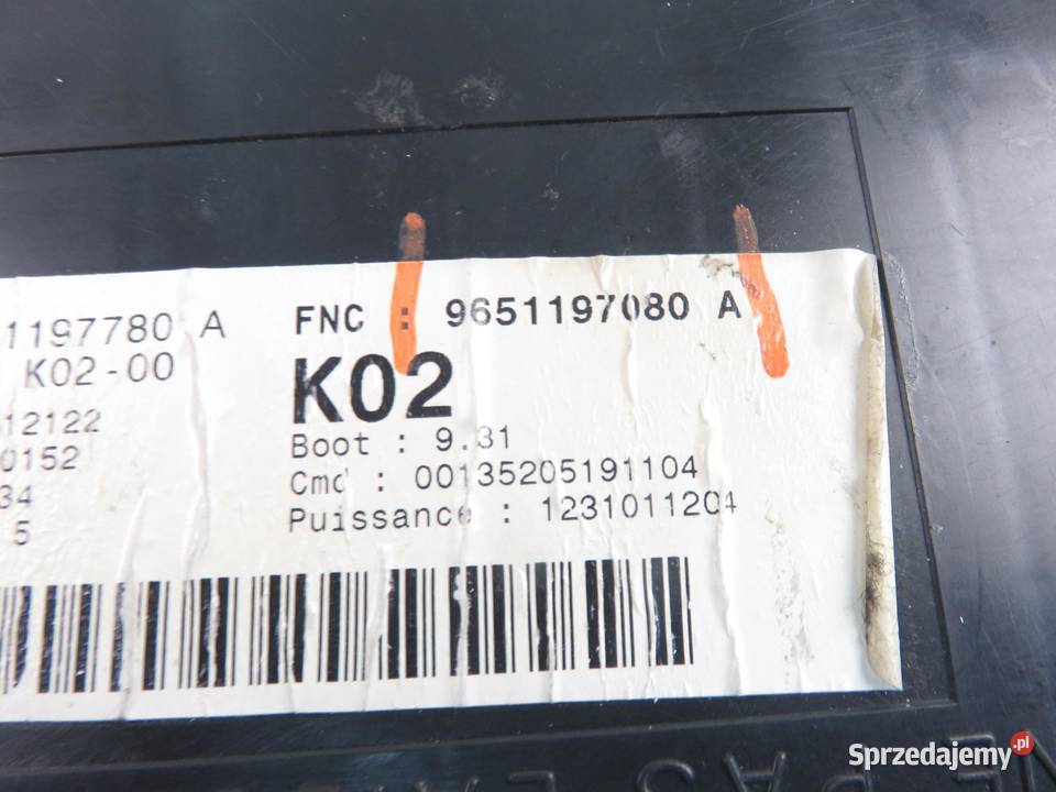 BSI PEUGEOT 307 3AC 14 HDi 8HZ DV4TD 9651197080A Skrzynki bezpieczników małopolskie