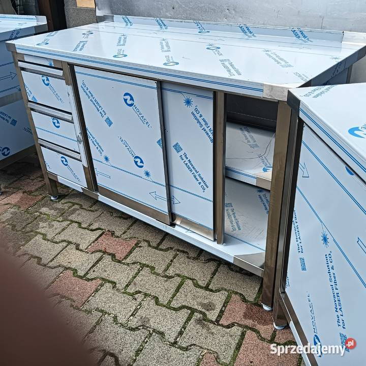 Stół ze stali nierdzewnej zabudowany szuflady wielkopolskie Słupia Kapitulna