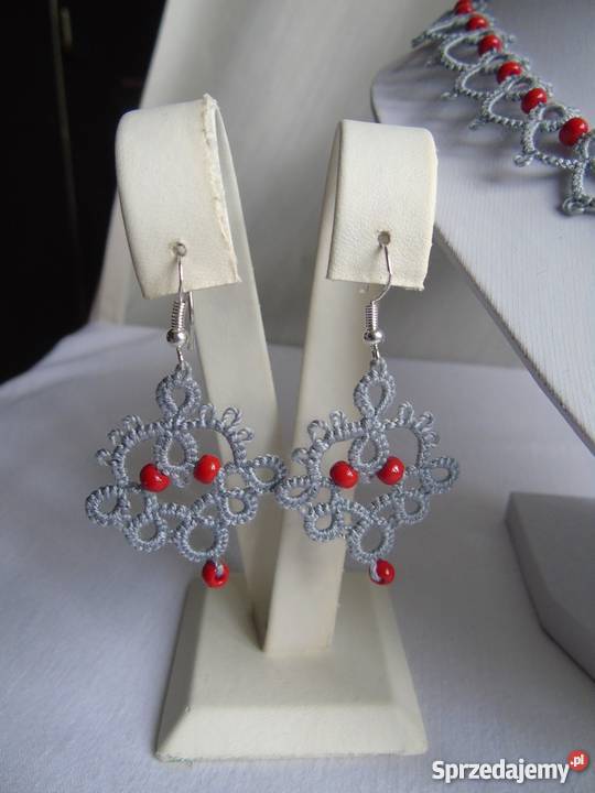 Biżuteria Frywolitkowa Wiśniowa