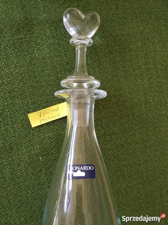 Karafka Leonardo z szklanym korkiem serce Ropa