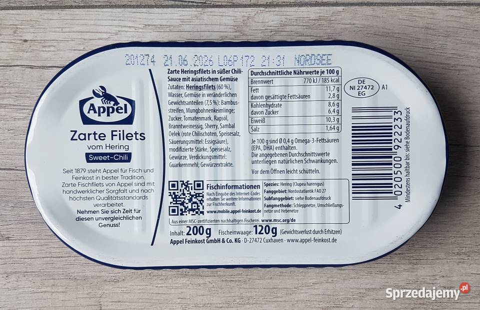 Appel filety śledziowe słodkie chilli z Chrzanów