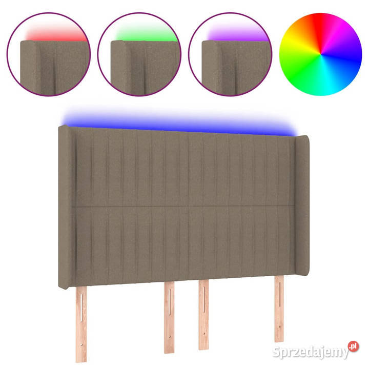 Zagłówek do łóżka z LED taupe 147x16x118128 Warszawa sprzedam