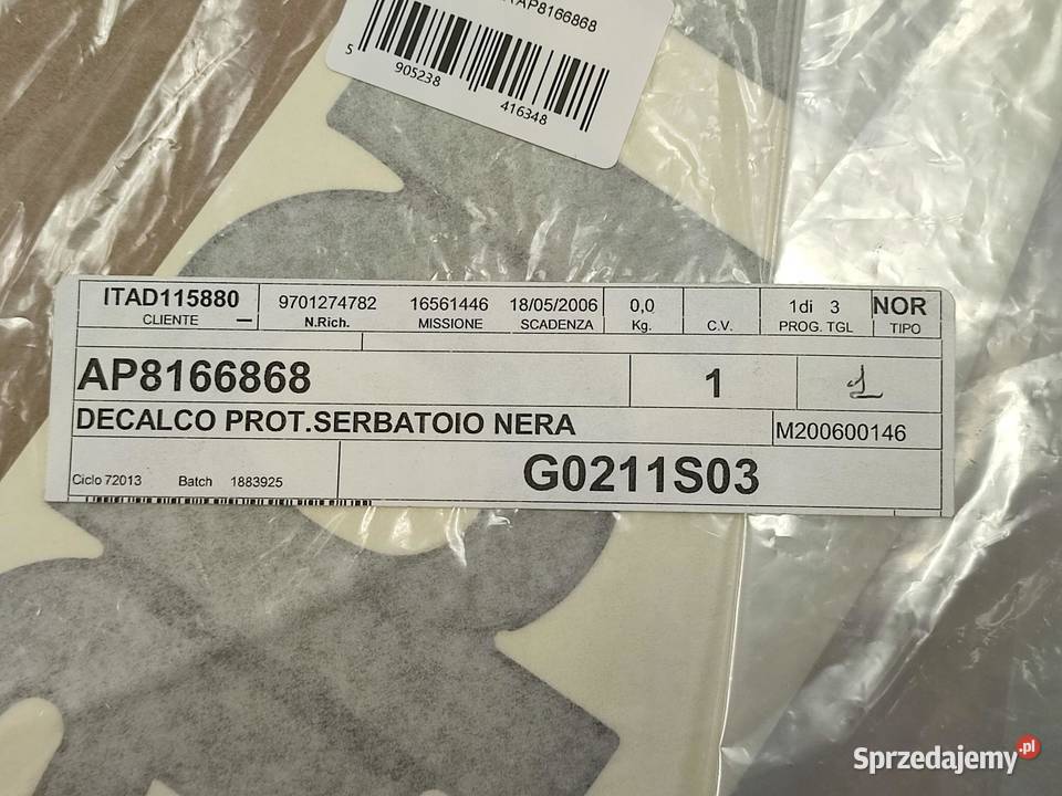 NAKLEJKA NA LEWY BOCZEK APRILIA RSV MILLE