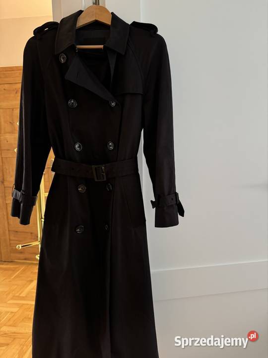 Płaszcz damski XS trencz czarny Massimo Dutti z śląskie Częstochowa sprzedam