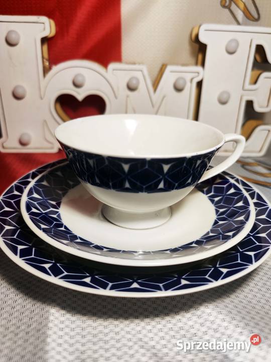 Trio porcelanowe Lettin filiżanka 2 talerzyki Wrocław