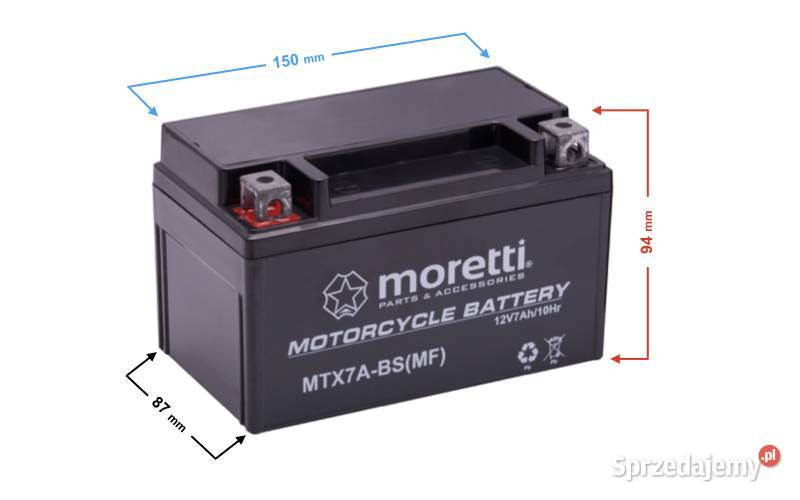Akumulator Motocyklowy AGM MTX7ABS 7Ah 120A L Częstochowa