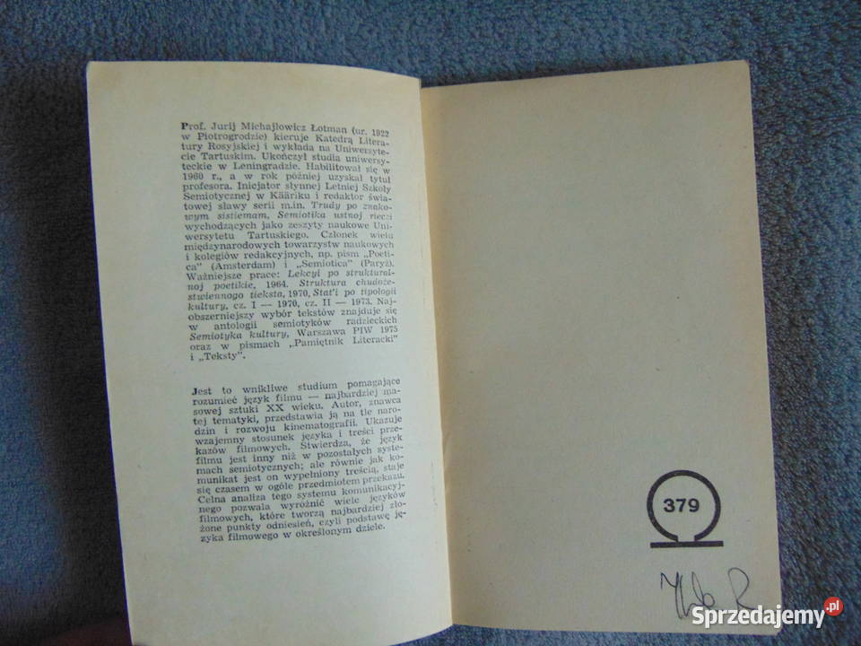 Semiotyka filmu Jurij Łotman Lublin sprzedam