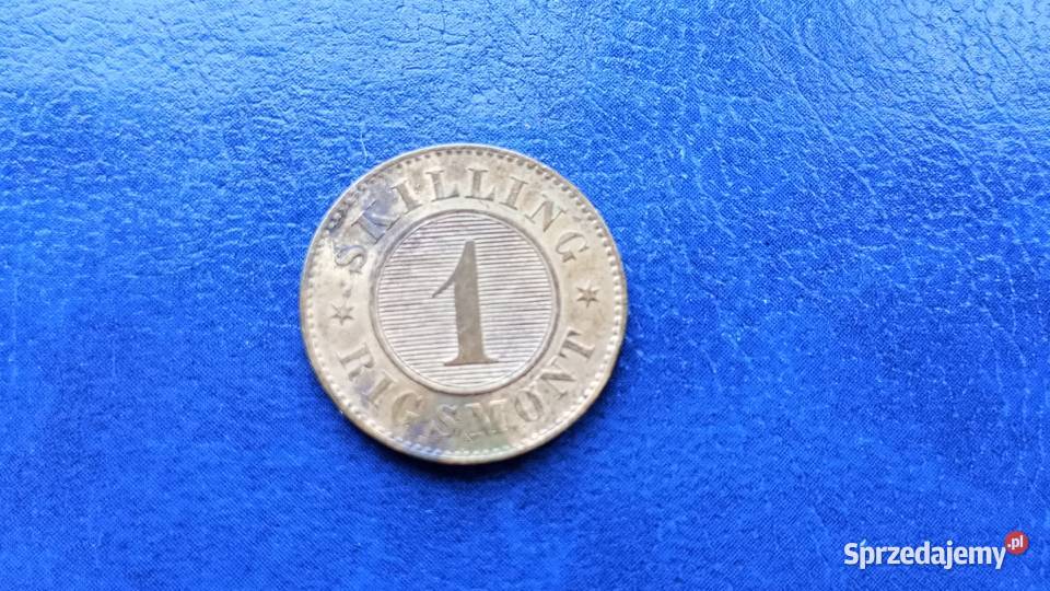 Stare monety 1 skilling 1856 Dania podkarpackie