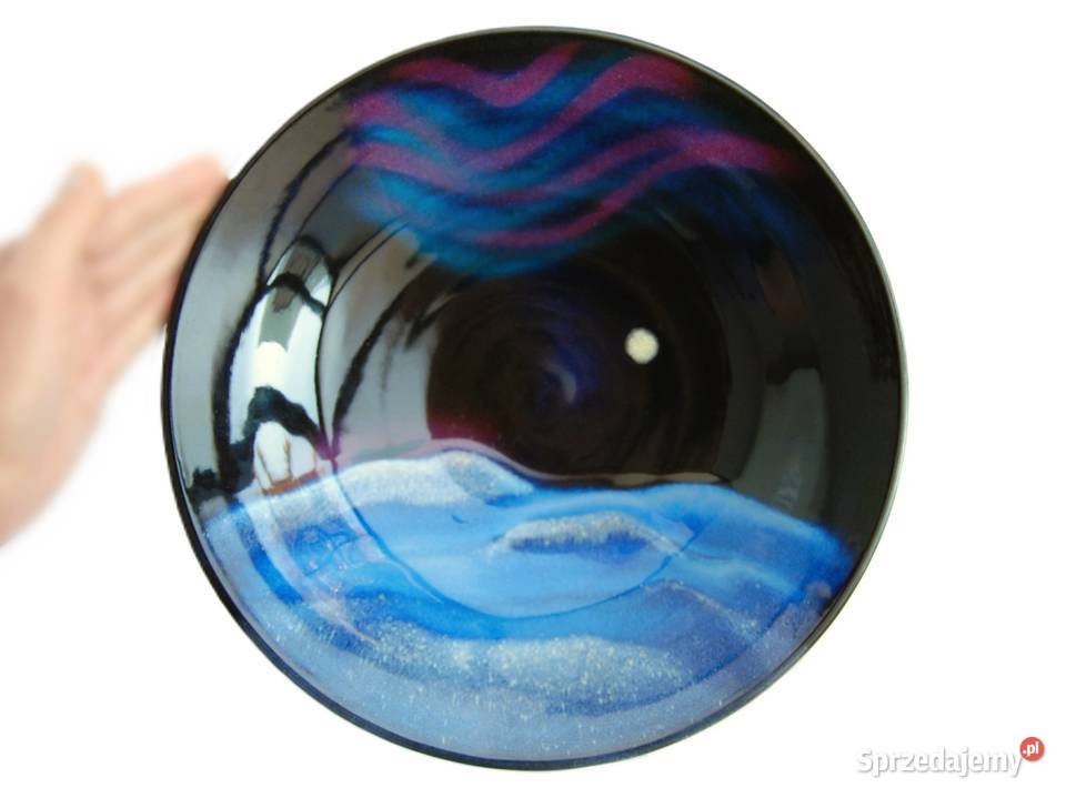 Talerz ścienny patera kamionka ręcznie malowana Lublin sprzedam