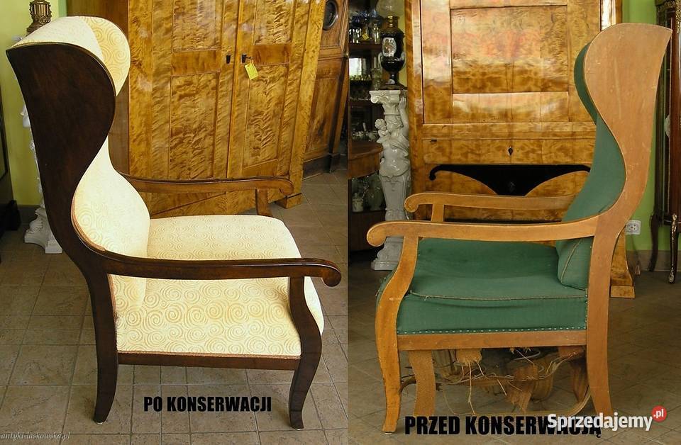 Fotel Biedermeier uszatek Sopot sprzedam