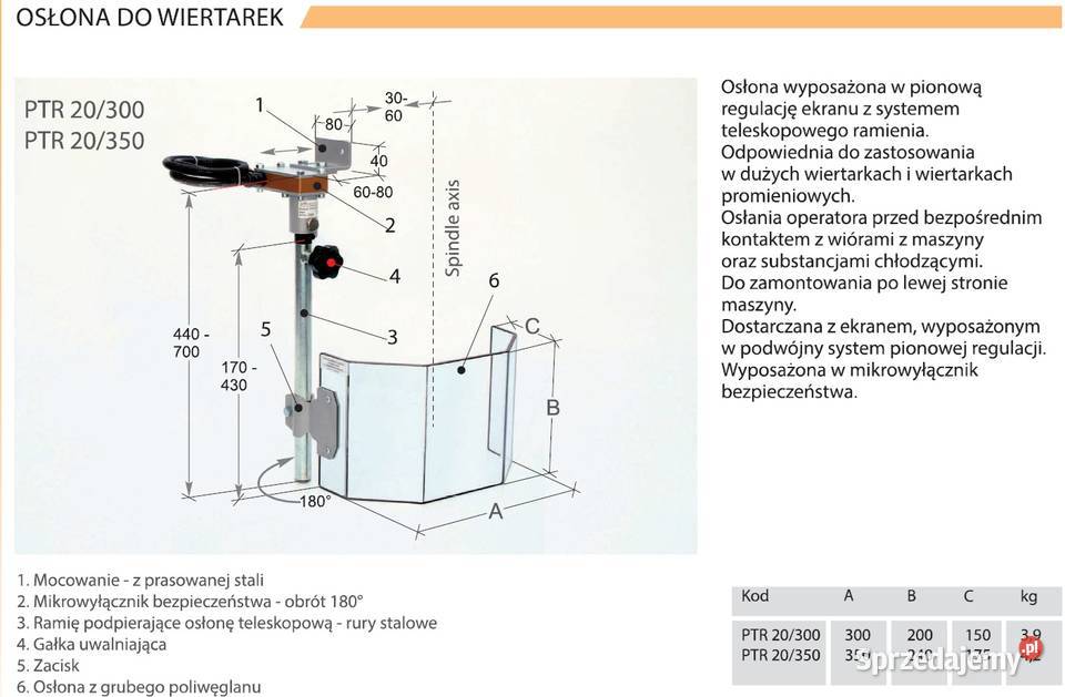 Osłona bezpieczeństwa do wiertarki osłona BHP Kępno