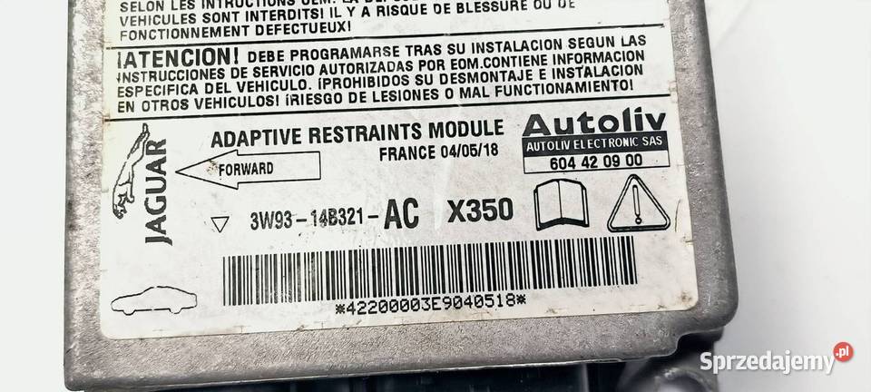 SENSOR AIRBAG JAGUAR XJ 3W9314B321AC Lipno
