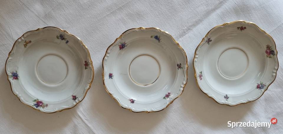 3 spodkitalerzyki porcelana Wałbrzych PRL inny kolor Warszawa