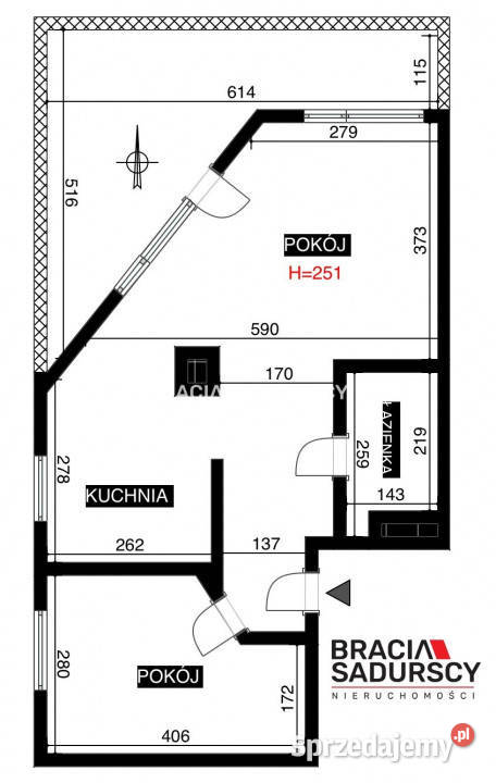 sprzedaży mieszkania Kraków 43m2 2pokojowe Piętro 4