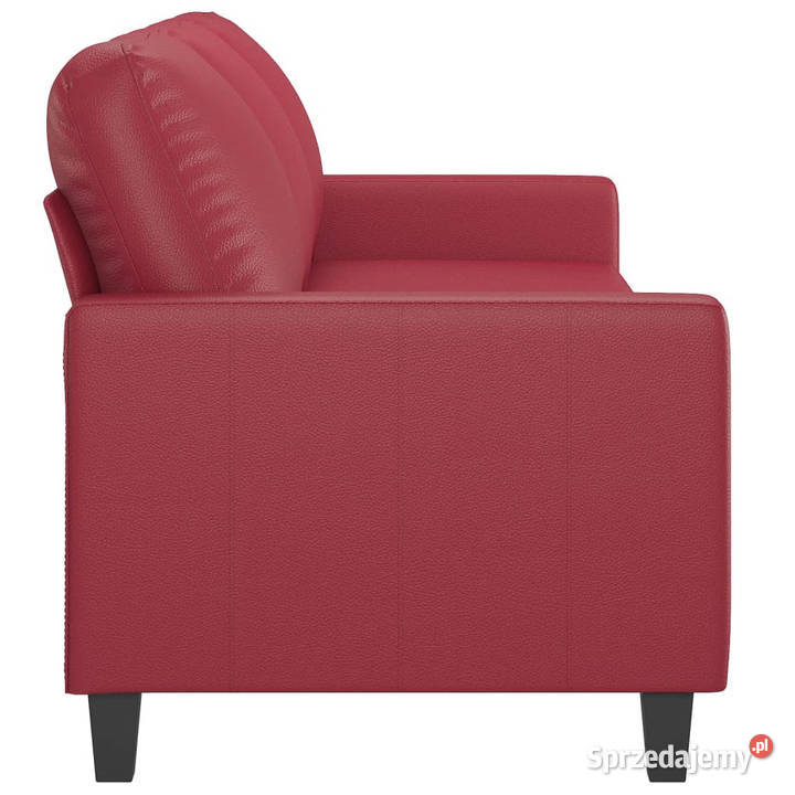 3osobowa sofa winna czerwień 180 sztuczna skóra