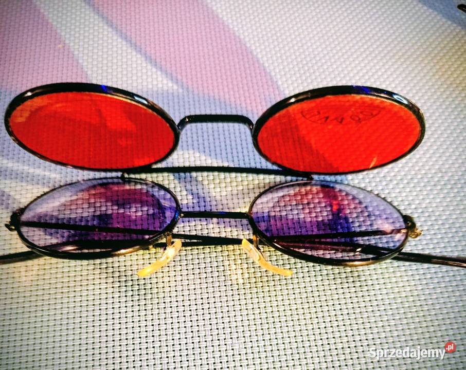 Okrągłe OKULARY PRZECIWSŁONECZNE Lenonki UV400 z