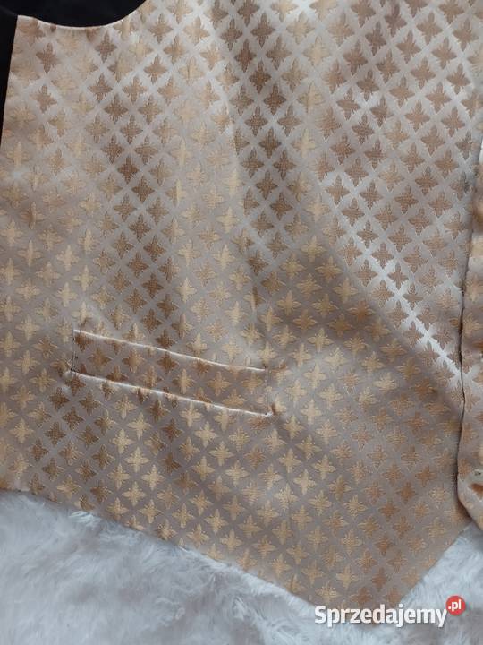 5XL Złota kamizelka garniturowa z poszetką z Odzież wyjściowa Kraków