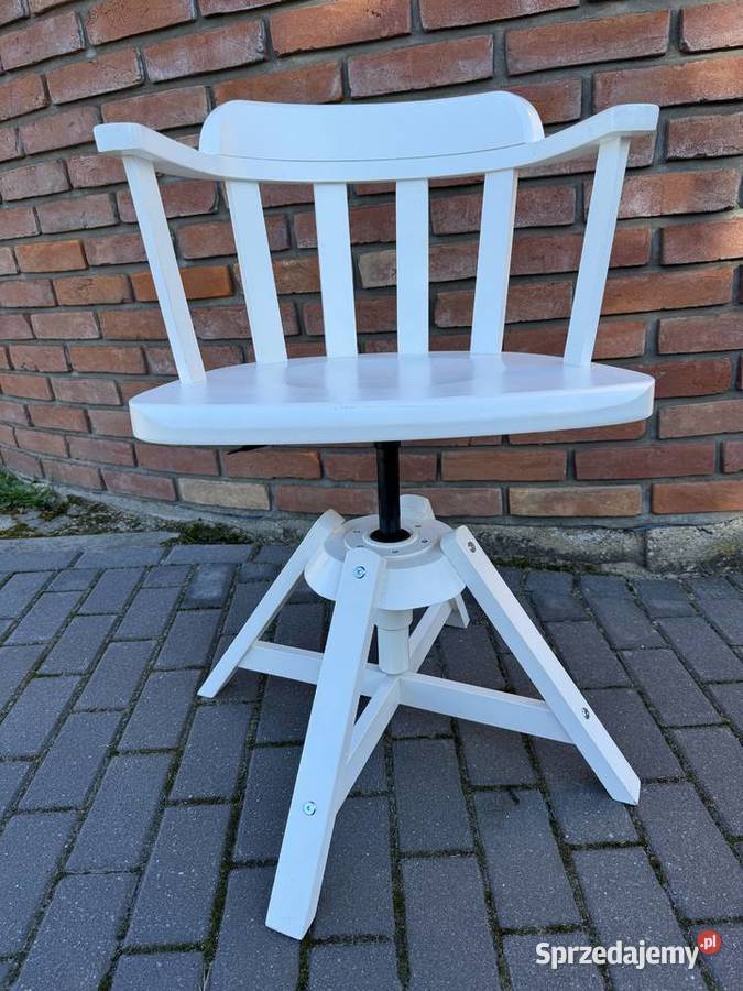 Krzesło drewniane białe do biurka Ikea fotel Garwolin