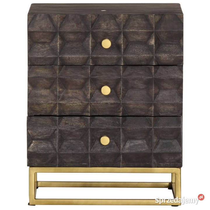 Szafka nocna czarna 40 x 30 x 50 lite drewno Warszawa