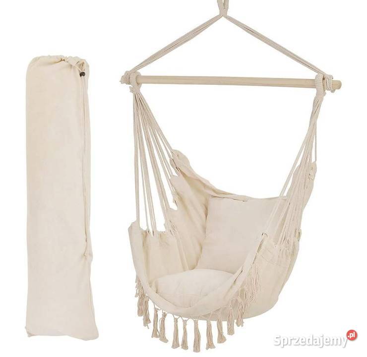 Huśtawka ogrodowa fotel wiszący brazylijski z beżowy Poznań