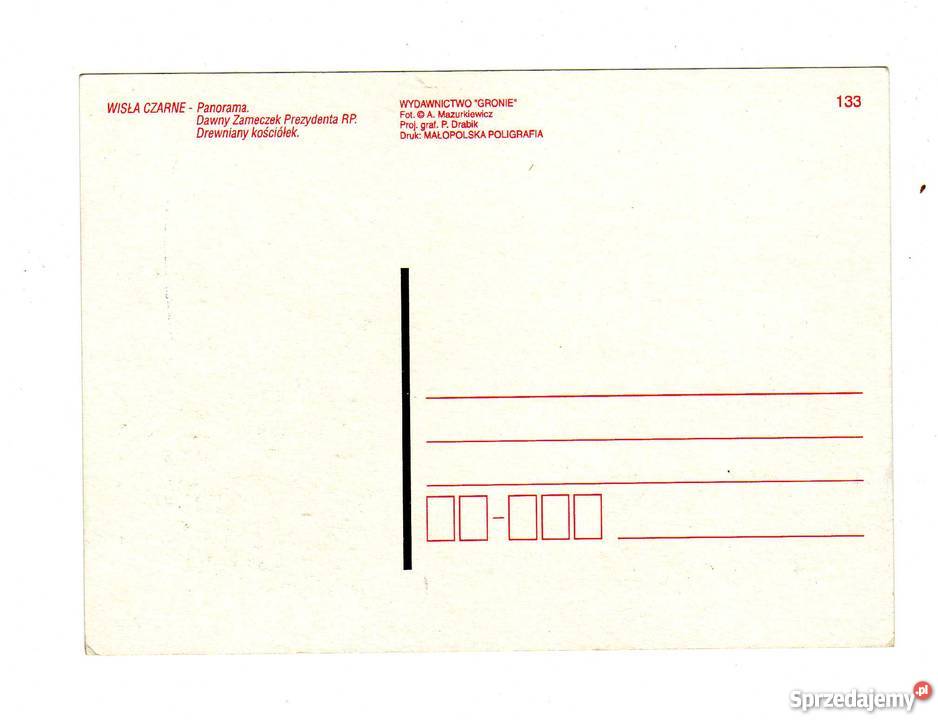 WISŁA CZARNE PANORAMA POCZTÓWKA Krynki