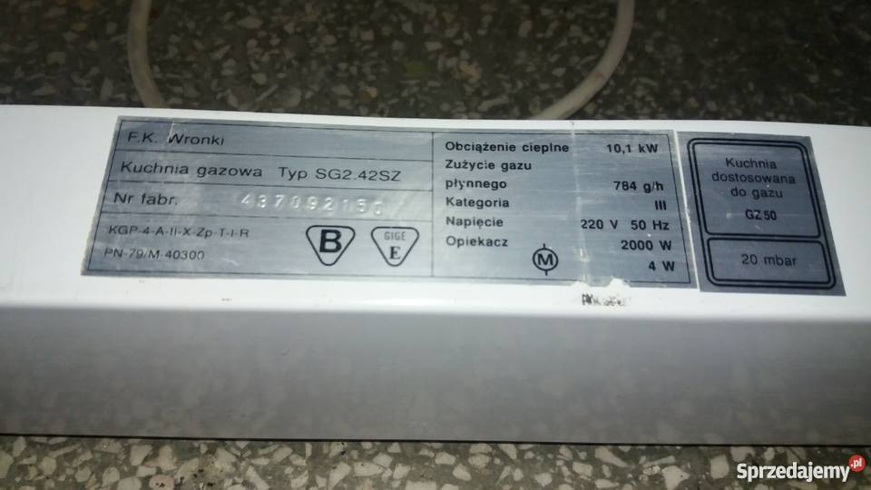 Kuchnia gazowa AMICA SG242 części łódzkie Łódź sprzedam