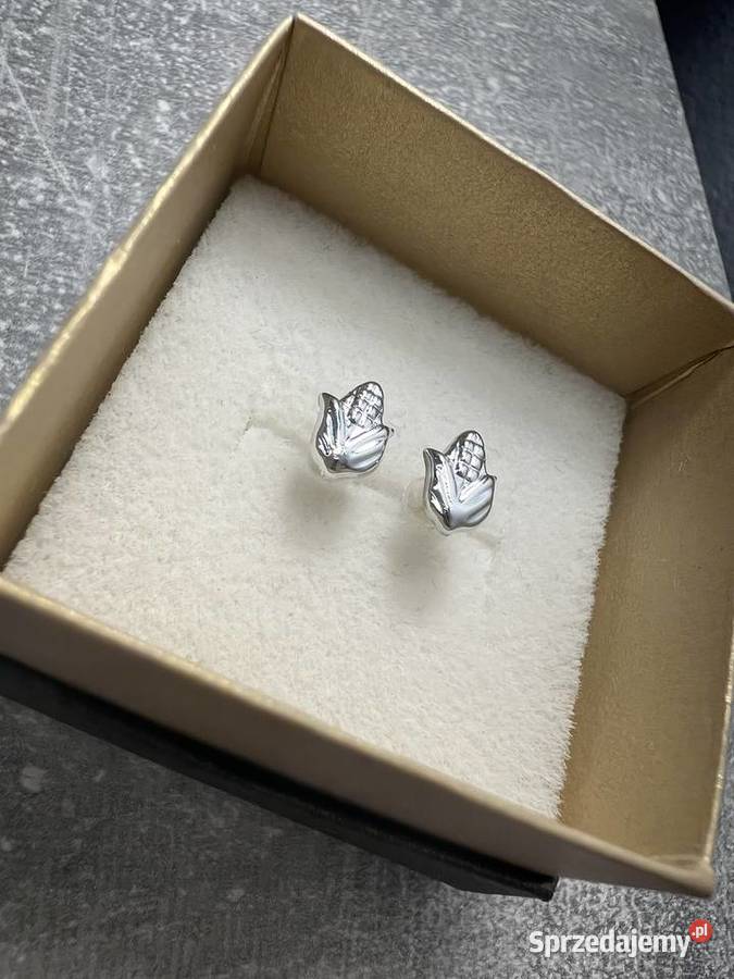 Kolczyki srebrne kukurydze kukurydza Jasło