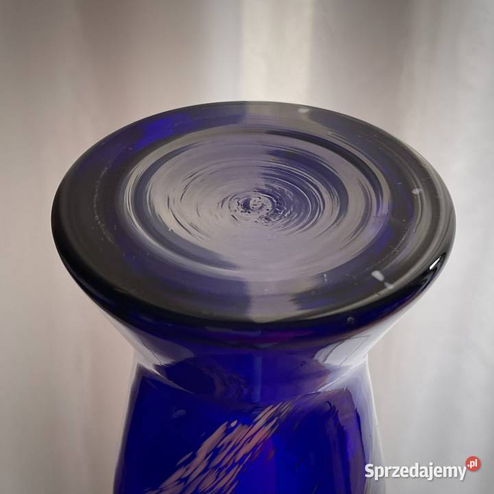 Komplet Krosno kobalt szkło PRL Myszków