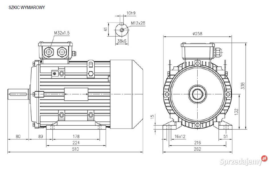 Silnik OMT4132M4 75kW 4P 400690V 50Hz B3 IP55 Czarnylas