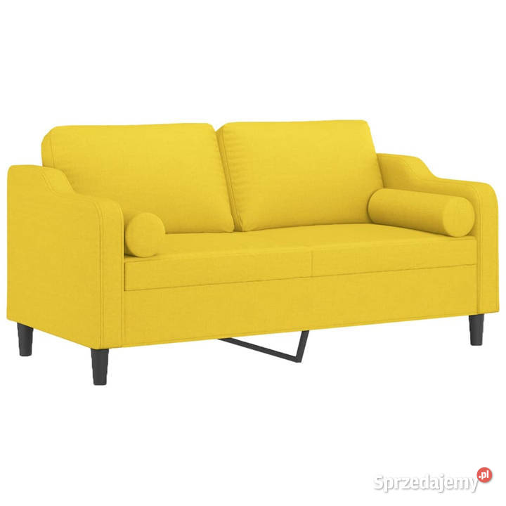2osobowa sofa z poduszkami jasnożółta 140 mazowieckie Warszawa
