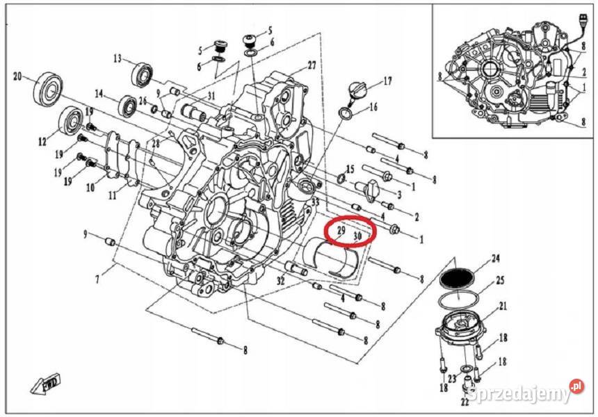 Panewki cf moto główne karter lewy prawy Gostynin