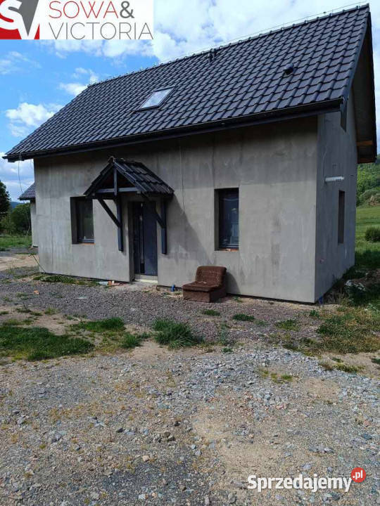 Dwa domy lasie z widokiem na Karkonosze Lubawka