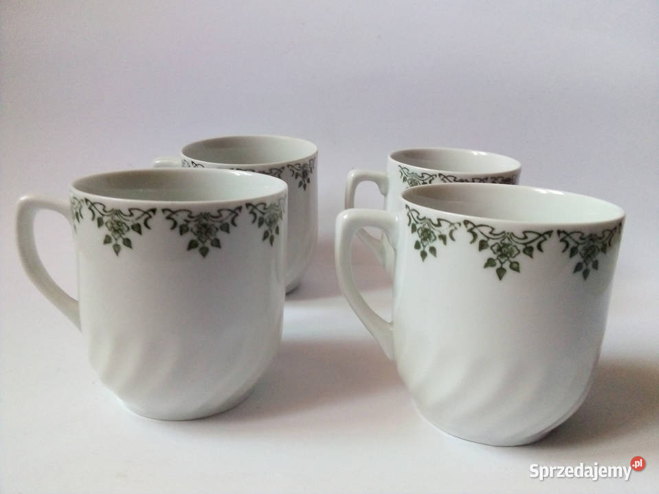 4 kubki porcelana Ćmielów vintage PRL Częstochowa