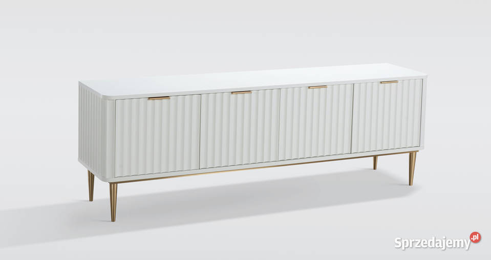 Ryflowana szafka RTV złota Livino Glamour Golkowice sprzedam