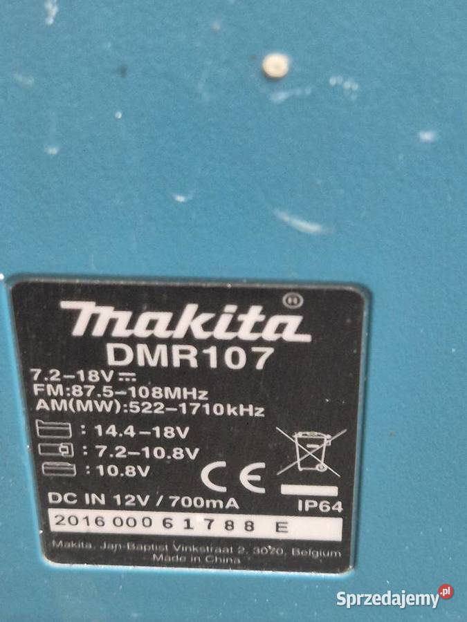 Akumulatorowe radio budowlane Makita DMR 107 Pozostałe Poddębice