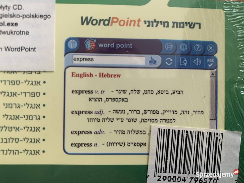 komputerowy słownik angielskohebrajski Komputery i Akcesoria Katowice