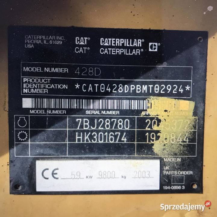 koparka koparko ładowarka CAT428 osoby prywatnej Narama