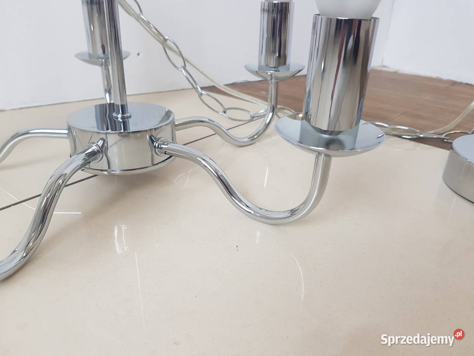 Lampa wisząca klasyczna żyrandol 5xE14 CHROM mazowieckie Warszawa