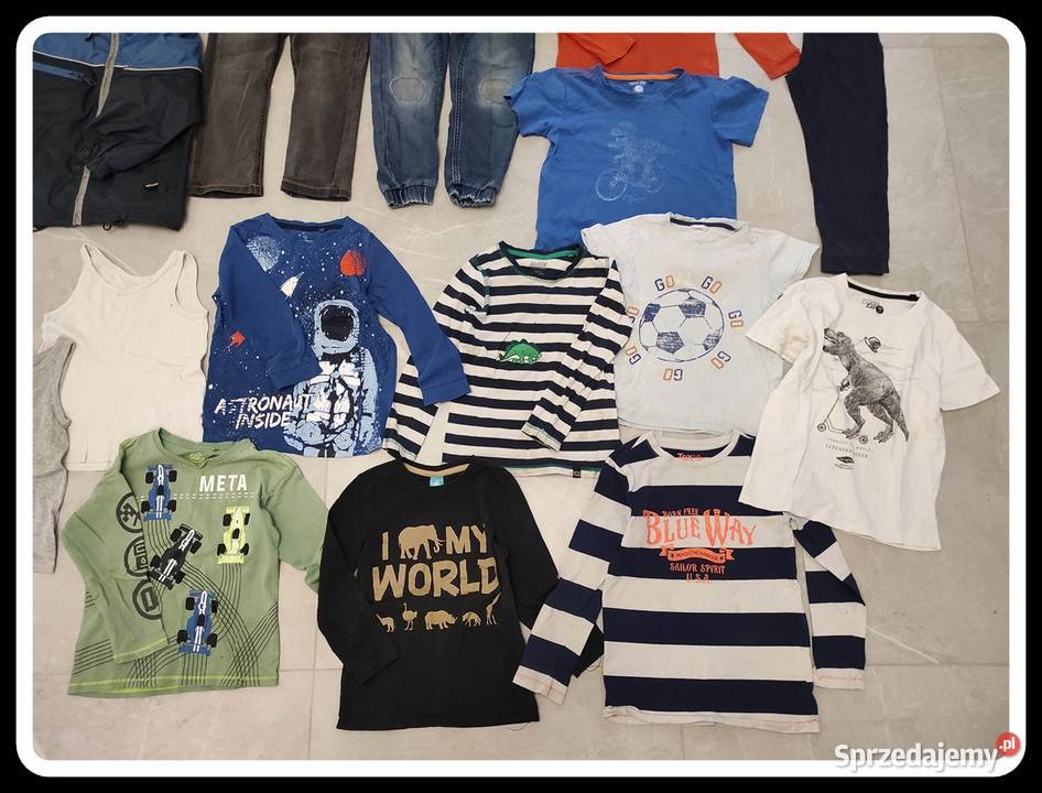 Zestaw ubrań chłopięcych około 110 i 116 mazowieckie Płock sprzedam