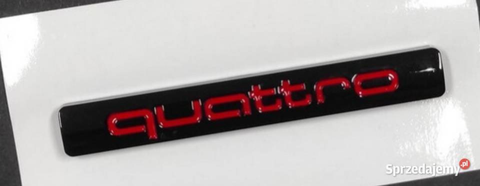 NOWY emblemat znaczek Quattro czarno czerwony Zamość